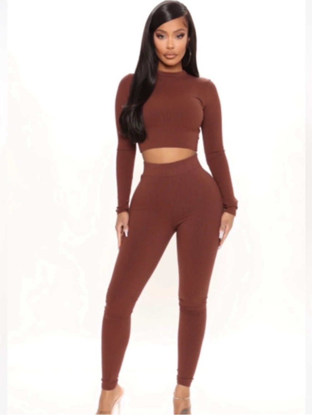Fashion Nova Ribbed High-Waisted Leggings